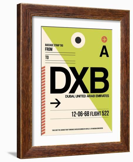 DXB Dubai Luggage Tag I-NaxArt-Framed Art Print