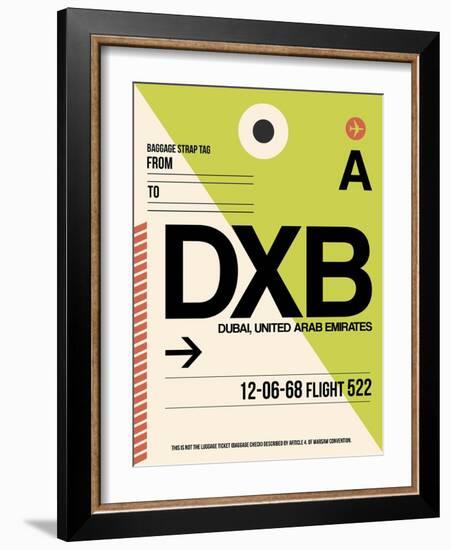 DXB Dubai Luggage Tag I-NaxArt-Framed Art Print