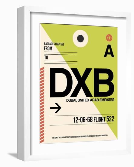 DXB Dubai Luggage Tag I-NaxArt-Framed Art Print