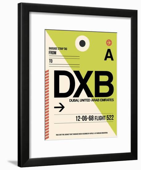 DXB Dubai Luggage Tag I-NaxArt-Framed Art Print