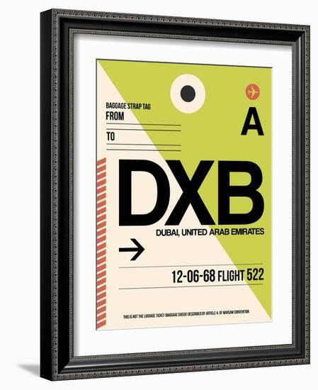 DXB Dubai Luggage Tag I-NaxArt-Framed Art Print