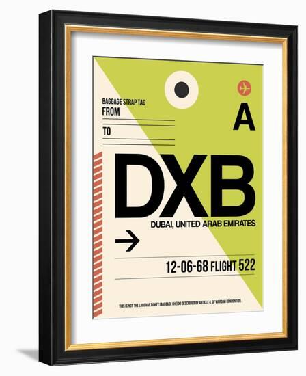 DXB Dubai Luggage Tag I-NaxArt-Framed Art Print