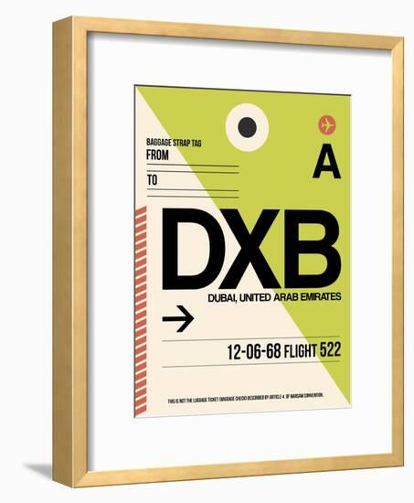 DXB Dubai Luggage Tag I-NaxArt-Framed Art Print