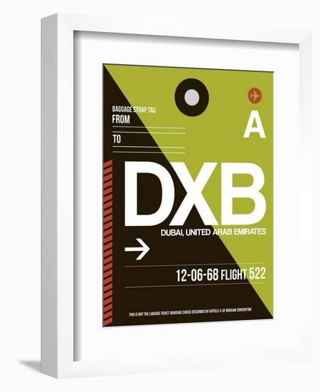 DXB Dubai Luggage Tag II-NaxArt-Framed Premium Giclee Print