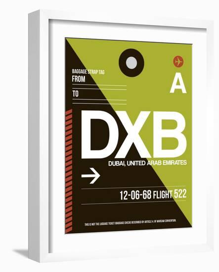 DXB Dubai Luggage Tag II-NaxArt-Framed Premium Giclee Print