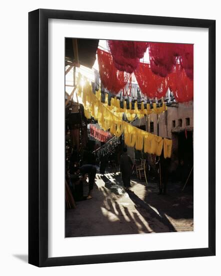 Dyed Wool, Dyers Souk, Marrakesh, Morocco, North Africa, Africa-Adam Woolfitt-Framed Photographic Print