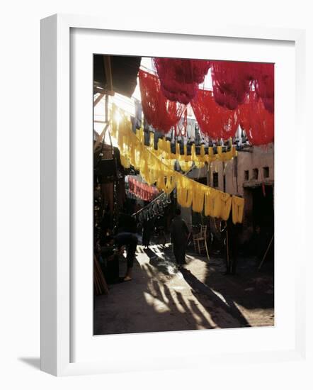 Dyed Wool, Dyers Souk, Marrakesh, Morocco, North Africa, Africa-Adam Woolfitt-Framed Photographic Print