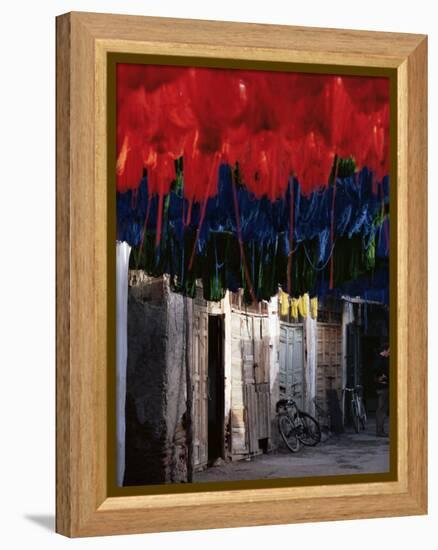 Dyed Wool, Marrakesh, Morocco, North Africa, Africa-Adam Woolfitt-Framed Premier Image Canvas