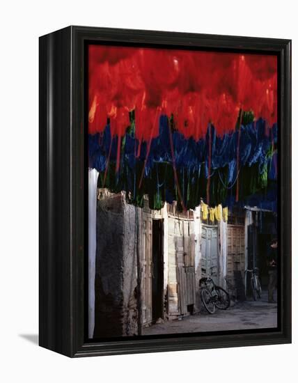 Dyed Wool, Marrakesh, Morocco, North Africa, Africa-Adam Woolfitt-Framed Premier Image Canvas