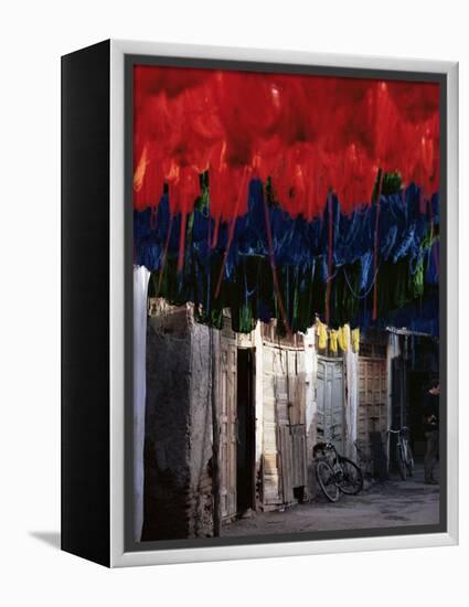 Dyed Wool, Marrakesh, Morocco, North Africa, Africa-Adam Woolfitt-Framed Premier Image Canvas