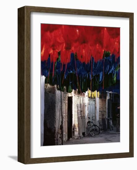 Dyed Wool, Marrakesh, Morocco, North Africa, Africa-Adam Woolfitt-Framed Photographic Print