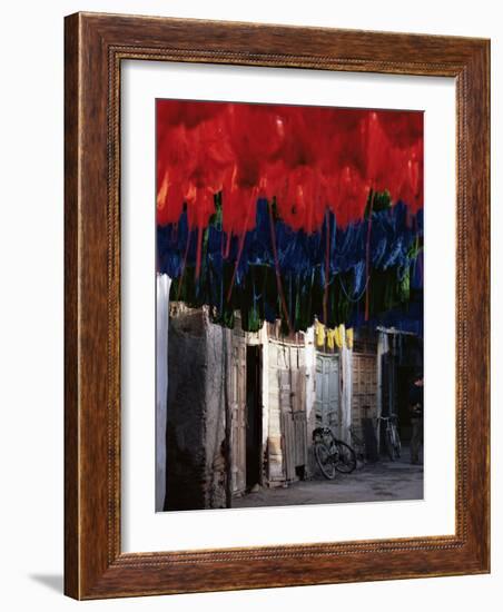 Dyed Wool, Marrakesh, Morocco, North Africa, Africa-Adam Woolfitt-Framed Photographic Print