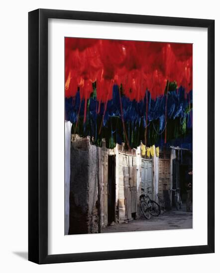 Dyed Wool, Marrakesh, Morocco, North Africa, Africa-Adam Woolfitt-Framed Photographic Print