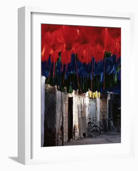 Dyed Wool, Marrakesh, Morocco, North Africa, Africa-Adam Woolfitt-Framed Photographic Print