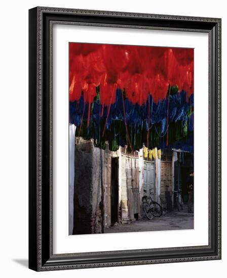 Dyed Wool, Marrakesh, Morocco, North Africa, Africa-Adam Woolfitt-Framed Photographic Print