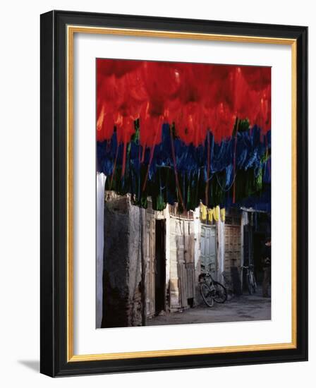 Dyed Wool, Marrakesh, Morocco, North Africa, Africa-Adam Woolfitt-Framed Photographic Print