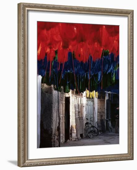 Dyed Wool, Marrakesh, Morocco, North Africa, Africa-Adam Woolfitt-Framed Photographic Print