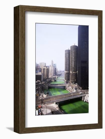 Dyeing Chicago River Green for St.Patricks Day-null-Framed Photographic Print