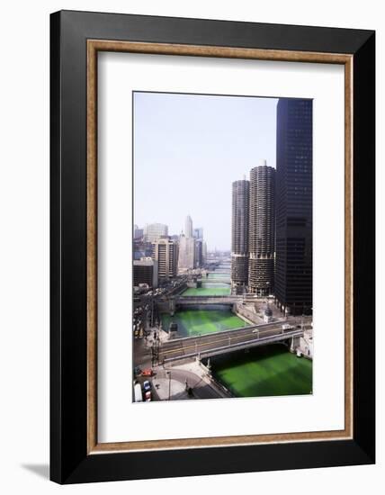 Dyeing Chicago River Green for St.Patricks Day-null-Framed Photographic Print