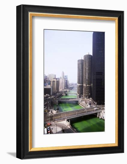 Dyeing Chicago River Green for St.Patricks Day-null-Framed Photographic Print