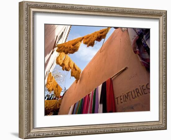 Dyers Souks, Freshly Dyed Wools Drying, Medina, Marrakech (Marrakesh), Morocco, North Africa-Nico Tondini-Framed Photographic Print