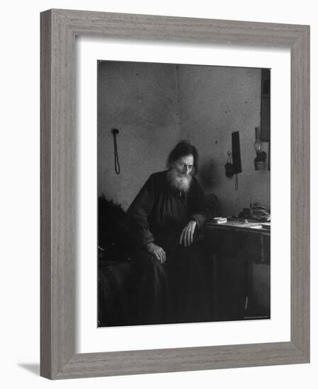 Dying Monk in a Monastery in Thessaly Contemplates His Death-Alfred Eisenstaedt-Framed Photographic Print