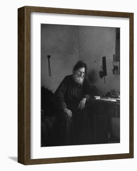 Dying Monk in a Monastery in Thessaly Contemplates His Death-Alfred Eisenstaedt-Framed Photographic Print