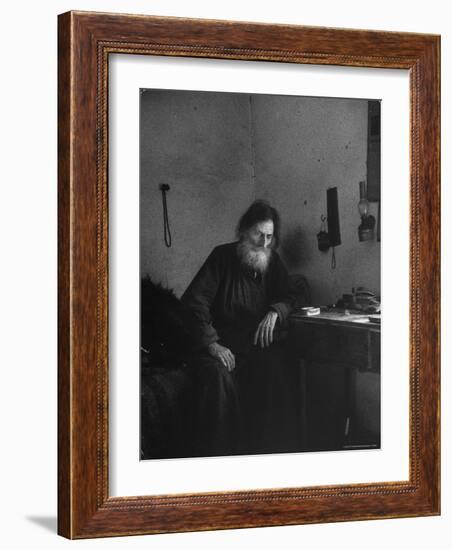 Dying Monk in a Monastery in Thessaly Contemplates His Death-Alfred Eisenstaedt-Framed Photographic Print