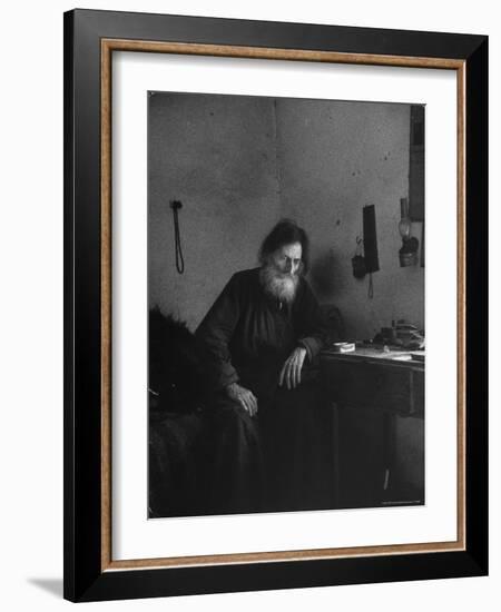 Dying Monk in a Monastery in Thessaly Contemplates His Death-Alfred Eisenstaedt-Framed Photographic Print