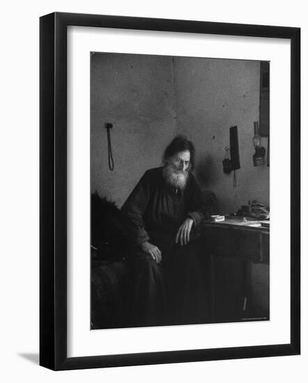 Dying Monk in a Monastery in Thessaly Contemplates His Death-Alfred Eisenstaedt-Framed Photographic Print