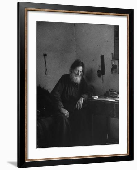 Dying Monk in a Monastery in Thessaly Contemplates His Death-Alfred Eisenstaedt-Framed Photographic Print