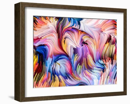 Dynamic Color Series. Composition of Streams of Paint Suitable as a Backdrop for the Projects on Fo-agsandrew-Framed Art Print