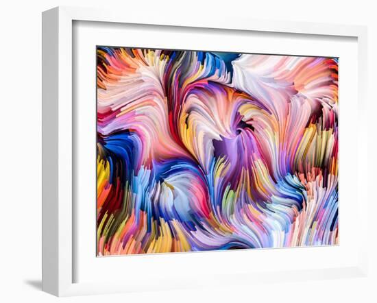 Dynamic Color Series. Composition of Streams of Paint Suitable as a Backdrop for the Projects on Fo-agsandrew-Framed Art Print