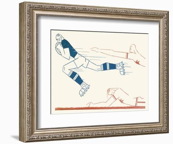 Dynamic Rugby Player Surges Forward-Moller-Framed Photographic Print