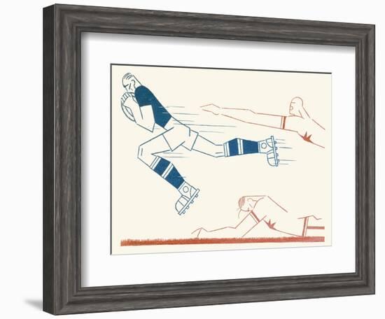 Dynamic Rugby Player Surges Forward-Moller-Framed Photographic Print