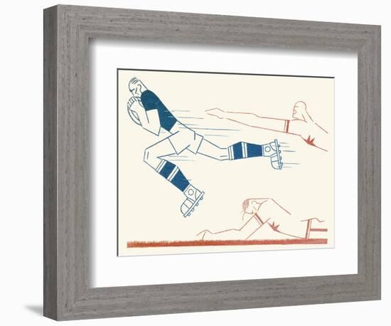 Dynamic Rugby Player Surges Forward-Moller-Framed Photographic Print