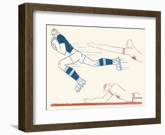 Dynamic Rugby Player Surges Forward-Moller-Framed Photographic Print