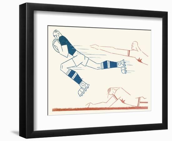 Dynamic Rugby Player Surges Forward-Moller-Framed Photographic Print