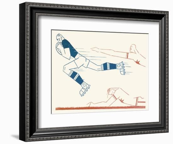 Dynamic Rugby Player Surges Forward-Moller-Framed Photographic Print