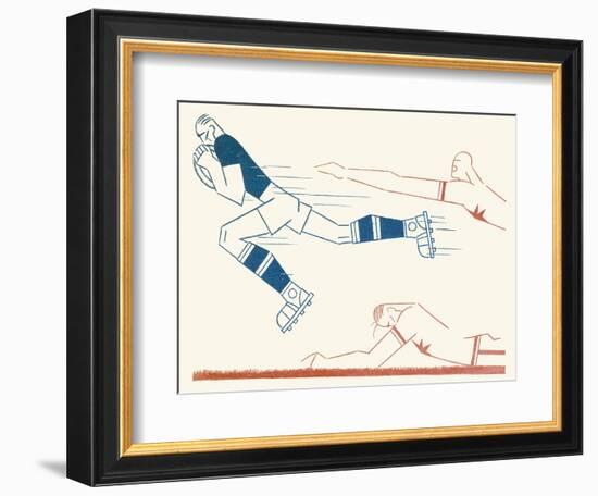 Dynamic Rugby Player Surges Forward-Moller-Framed Photographic Print