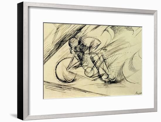 Dynamism of a Cyclist, 1913-Umberto Boccioni-Framed Premium Giclee Print