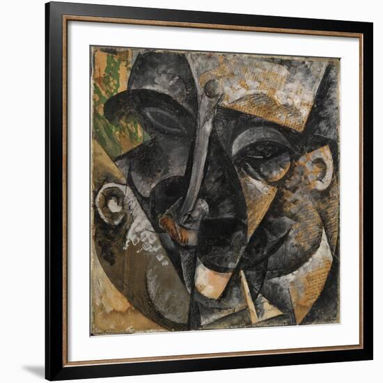 Dynamism of a Man's Head or Composition of a Woman's Head (Dinamismo Di Una Testa Di Uomo)-Umberto Boccioni-Framed Giclee Print