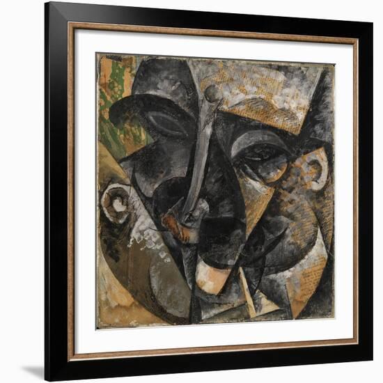 Dynamism of a Man's Head or Composition of a Woman's Head (Dinamismo Di Una Testa Di Uomo)-Umberto Boccioni-Framed Giclee Print