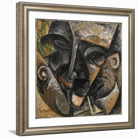 Dynamism of a Man's Head or Composition of a Woman's Head (Dinamismo Di Una Testa Di Uomo)-Umberto Boccioni-Framed Giclee Print