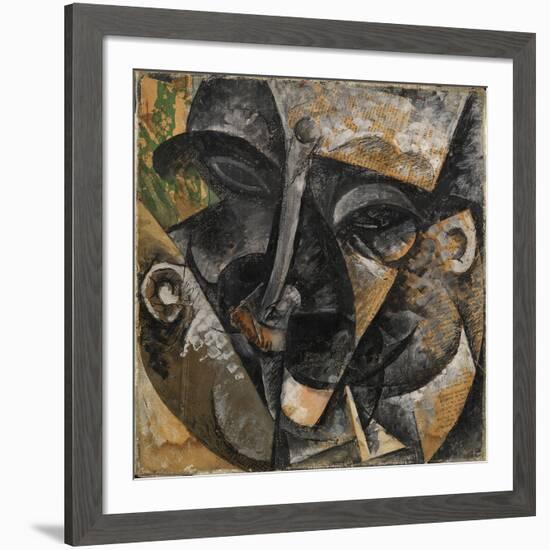 Dynamism of a Man's Head or Composition of a Woman's Head (Dinamismo Di Una Testa Di Uomo)-Umberto Boccioni-Framed Giclee Print