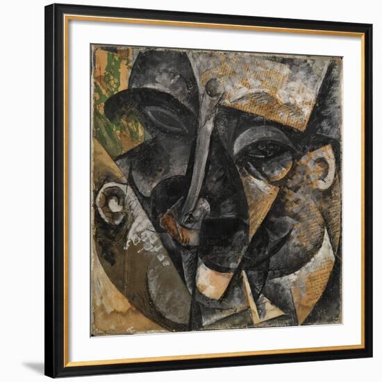 Dynamism of a Man's Head or Composition of a Woman's Head (Dinamismo Di Una Testa Di Uomo)-Umberto Boccioni-Framed Giclee Print