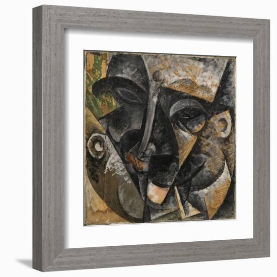 Dynamism of a Man's Head or Composition of a Woman's Head (Dinamismo Di Una Testa Di Uomo)-Umberto Boccioni-Framed Giclee Print