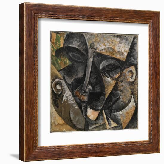 Dynamism of a Man's Head or Composition of a Woman's Head (Dinamismo Di Una Testa Di Uomo)-Umberto Boccioni-Framed Giclee Print