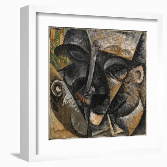 Dynamism of a Man's Head or Composition of a Woman's Head (Dinamismo Di Una Testa Di Uomo)-Umberto Boccioni-Framed Giclee Print