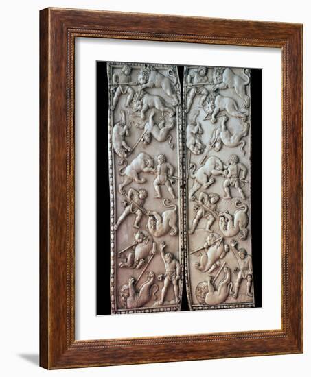 Dyptychon with Circus Scenes, 5th Century-null-Framed Photographic Print